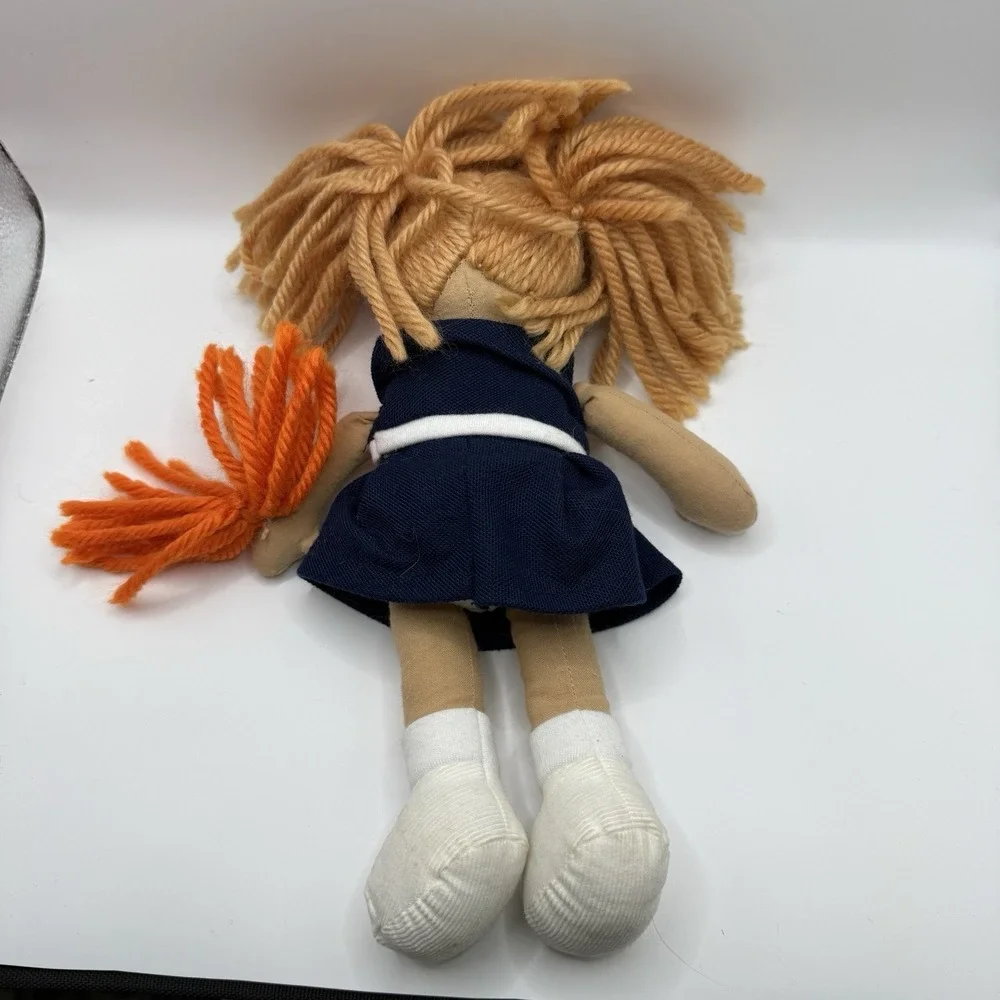 University Of Auburn‎ Tigers  Cloth Doll Cheerleader Blue Outfit Orange Pompom